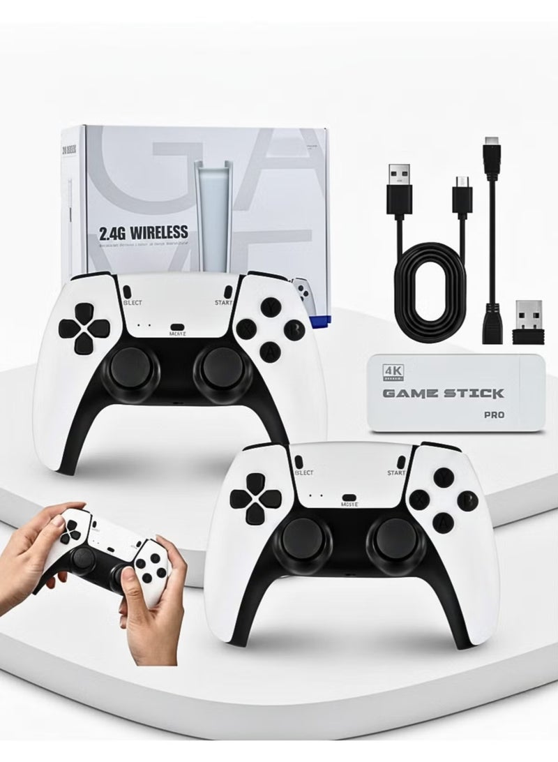 BUYCO 4K Game Stick Pro with Dual 2.4G Wireless Controllers – Plug & Play Retro Gaming Console with 10,000+ Classic Games - Image 1